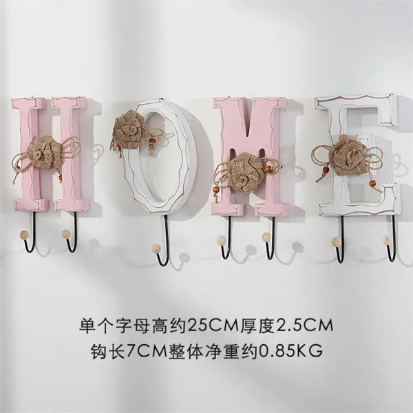 랜드스케이프 흉물막기 다용도펀칭 배전함 장식그림걸이 탈착 청바지 어른 옷걸이 1 핑크 Home이니셜 후크 D25e55