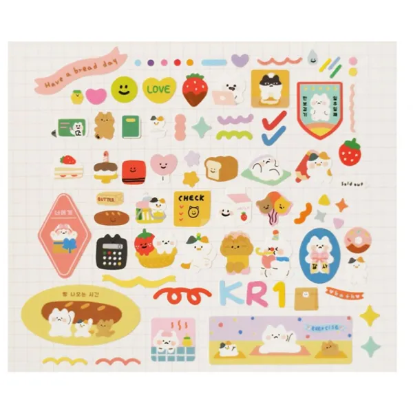 리무버 씰 스티커 10p 스티커팩 감성꾸미기 다꾸 02 운동냥