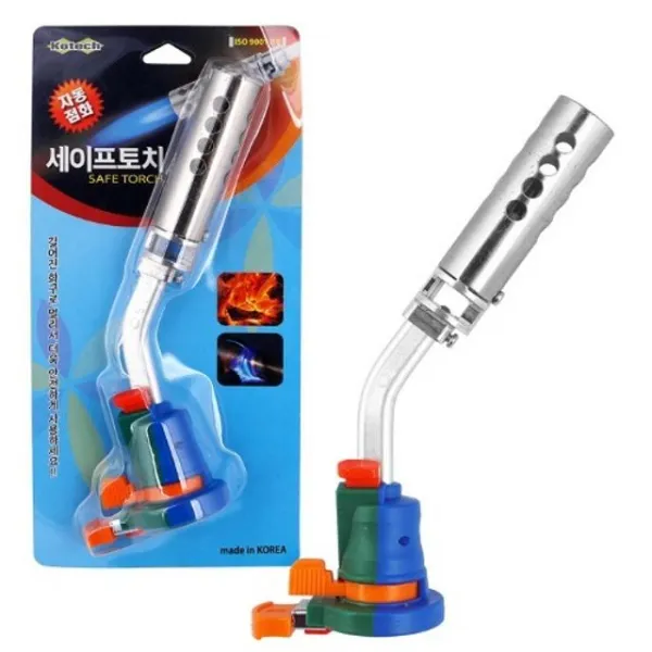 [2개묶음 할인]코텍 세이프 토.치 부탄 가스 자동점화 LPG JOW-66763 숯불 점화 숯 발화용품