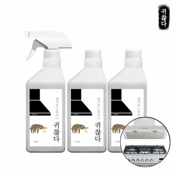 귀찮다 렌지후드클리너 750ml 3개/기름때제거/렌즈후드청소, 단품