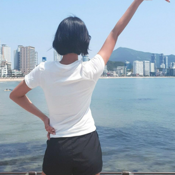 총 3장 일이오 여성용 기본 라운드 무지 반팔 티셔츠
