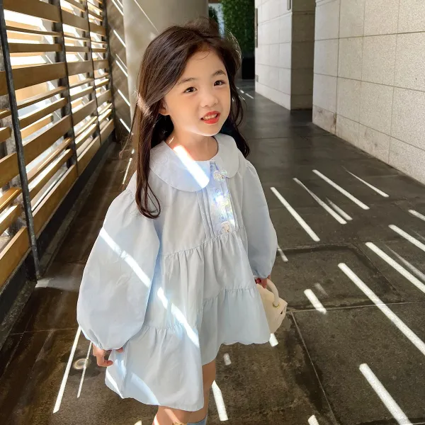 블루 작은아버지 아동원피스 2022 봄옷 인싸템 여성 글리터 공주 트렌드