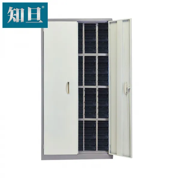 지단부품장 100번 뽑다 문 부품장 검은색 정리하다 너트 철금 도구 상자 파란 서랍 요소 효율궤