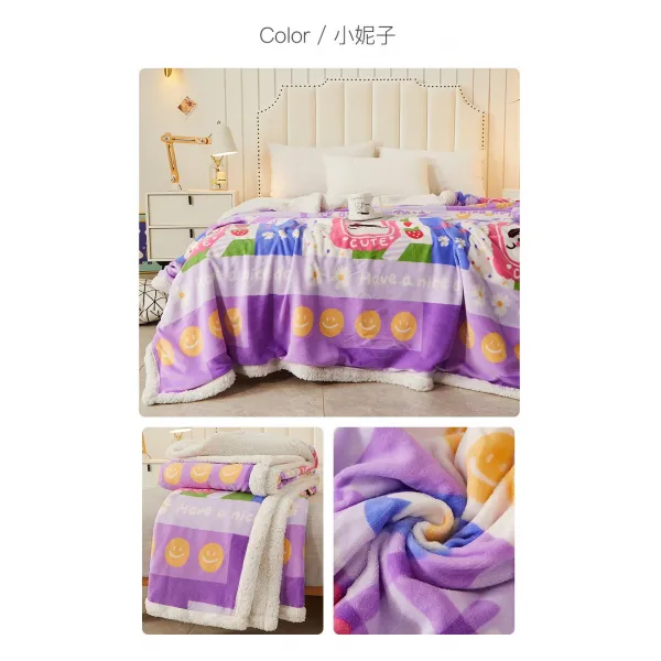 털 담요 두꺼운 부드러운 쇼파 기숙사 대학생 극세한 이블 부드러운 가을 겨을 인기신상 WG201113967Z, 계집아이.