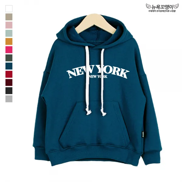 뉴욕꼬맹이 기모 오버핏 후드티 A144 아동/주니어