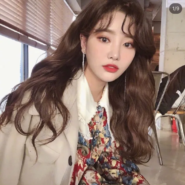 가발 여성 긴 곱슬 머리 시뮬레이션 U자형 자연가발, 우즈몰 1, 우즈몰 (대파 부) 암갈색 + 케어 3 장 세트