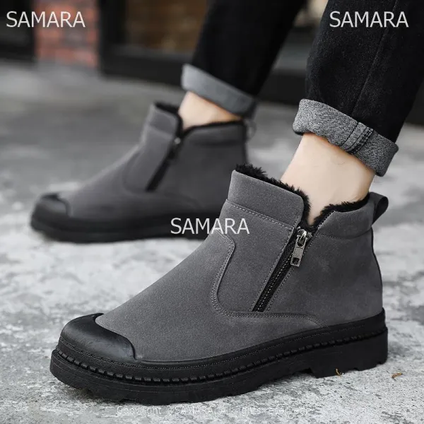 Qterra 특허브랜드 겨울신상 남성 부티 기모 미끄럼방지 방한 털부츠