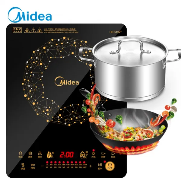 미 디 의 (Midea) 전자레인지 불 균등 188mm 취 능 코일 불 보일러 10 대 화력 C21 - Wet 2118 (유럽식 스프 냄비 + 프라이팬 표시)
