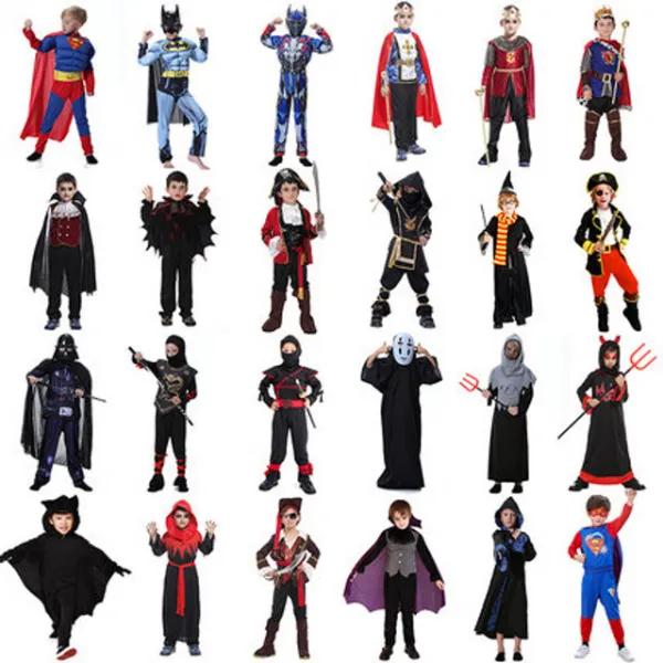Taobao 할로윈 아동복 남자 해적 슈퍼맨 닌자 얼굴 없는 코스프레 뱀파이어 유치원