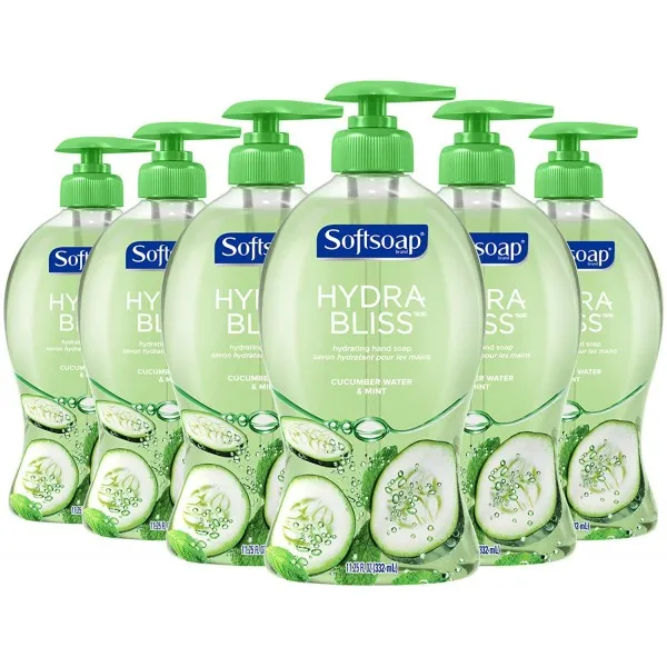 [Softsoap] 소프트 소프 히드라 블리스 액체 손 비누 오이 물과 민트 - 11.25 유체 온스 (6 팩)