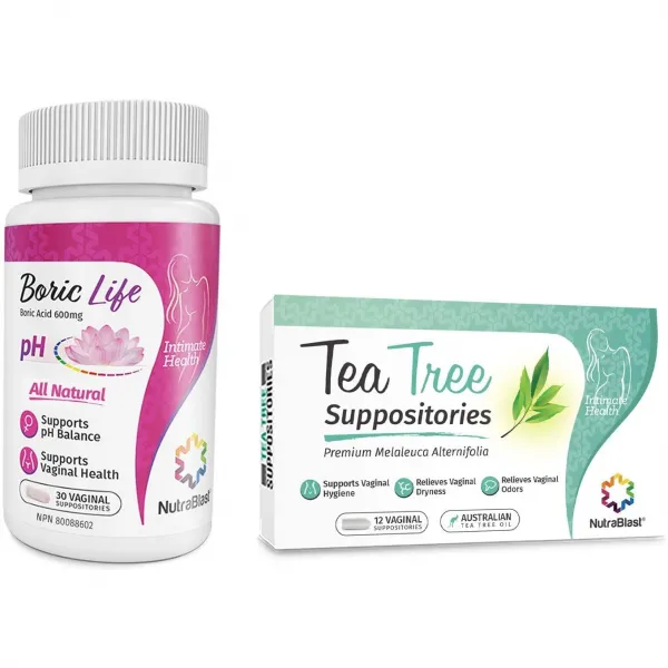 뉴트라블래스트 붕산좌약 30정 + 티트리오일 좌약 12정 Nutrablast Suppositories Feminine Ph Balance