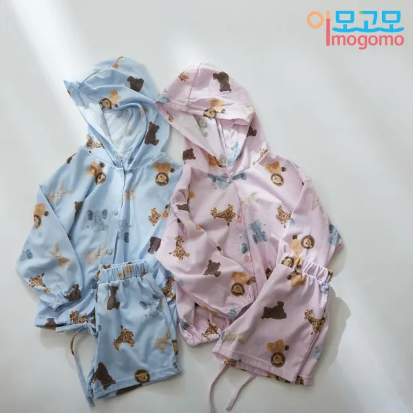 이모고모 PJ 프렌즈세트 (긴팔후드+반바지 set)