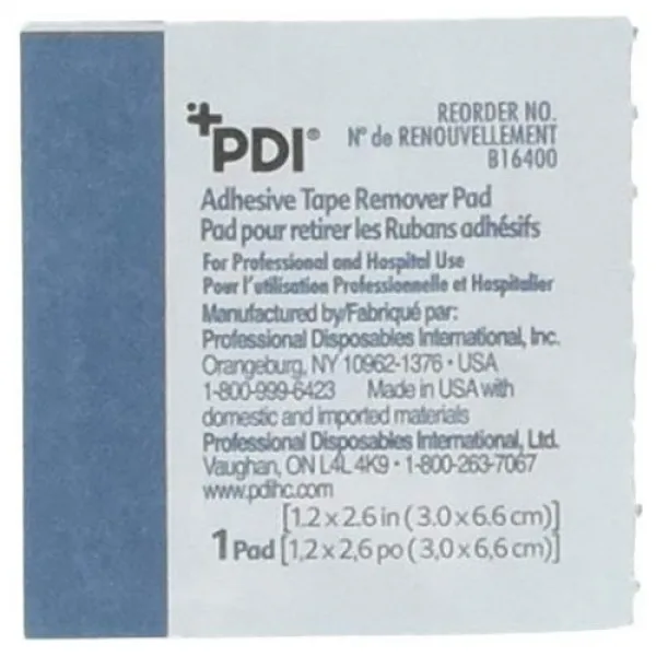 접착제제거제 PYB16400 - Pdi Inc. Adhesive Tape Remover Pad 1-1/4 x 2-3/5, Size = Pack (100 Count)