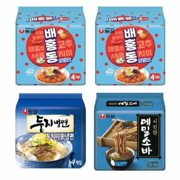 농심 배홍동 비빔면 2p + 둥지냉면 + 메밀소바 기획세트, 3세트
