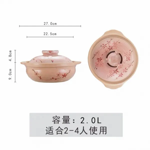 토네이도냄비 만토 꽃을 굽다 만나다 뚝배기 심플 흙냄비 솥밥 숏 곰솥 직화 내열 가정용 2935599421, 5번 /9인치 미드 냄비 2L