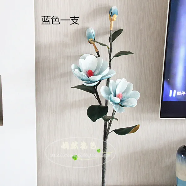 조화 목련 가화 외가지 꽃다발 장식 작은꽃 병전시 식탁 꽃자락 꽃거실 흔들시계 꽃꽂이, T03-PU왕춘 대학교 난초 블루 1개
