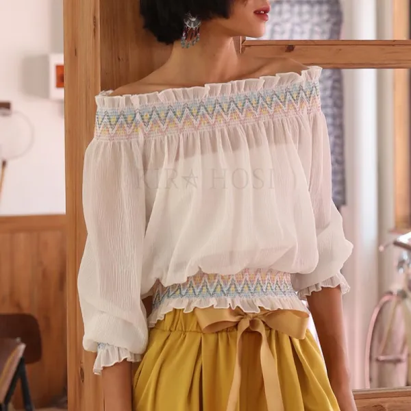 Kirahosi 명진 봄 가을 여성 여자 퍼프 예쁜 블라우스 상의 옷 101 Dgoyd5