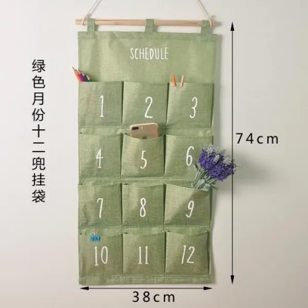 블루투스헤드셋 수납 문위에 캐비닛 매달림 벽걸이 주머니 포켓 문뒤, T01-증정붙이는고리, C15-그린색 월분 십이 자루를 싸다-H57
