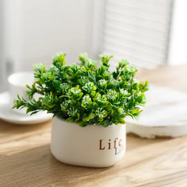 리얼 식물 월계화 디어 분경 함 화분 모방화 나비난 장식 플라스틱 꽃 조화 분재 다크그레이 타입 21꽃