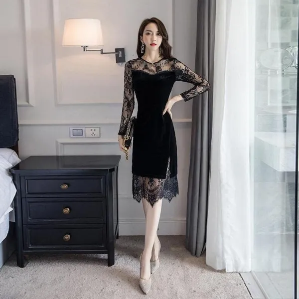 kirahosi 여성 롱원피스 복고풍 벨벳원피스 패션 200호+덧신증정 DEb6w8w8