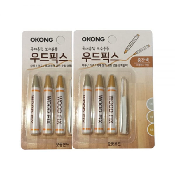 오공 우드픽스 목재흠집보수용품, 2개, 중간색