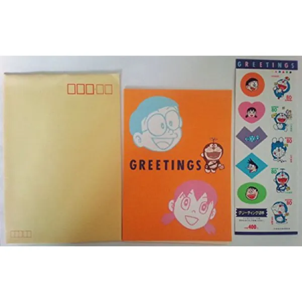 소학관 Shogakukan 도라에몽 인사말 세트 1 일본 우편 레터 세트 우표 스티커 노비타 조용히 자이 순애 상세 설명 참조0