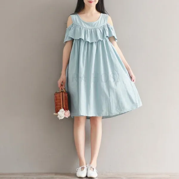 kirahosi 여성 린넨 원피스 캐주얼 롱원피스 데일리룩 + 스마트스트랩 증정 91호 Blr8ij