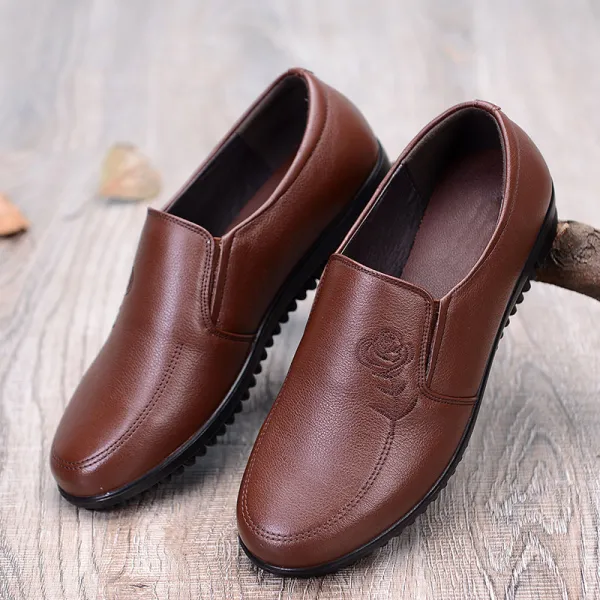 너와나 Nowana 빅사이즈신발 가을 중년 여자 슈즈 리얼가죽 할머자 구두 논슬립 미끄럼방지 엄마신발 소프트 밑창 43