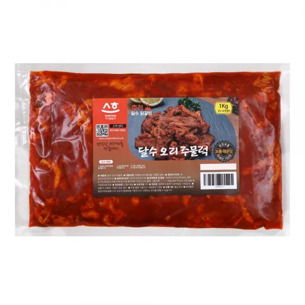 당일제조 달수오리주물럭 국내산재료100% 냉장오리불고기 1kg, 1팩