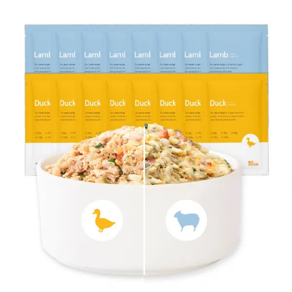 씽크라이크펫 강아지화식 사료 50g, 오리+양(각 8팩씩 / 총 16팩)