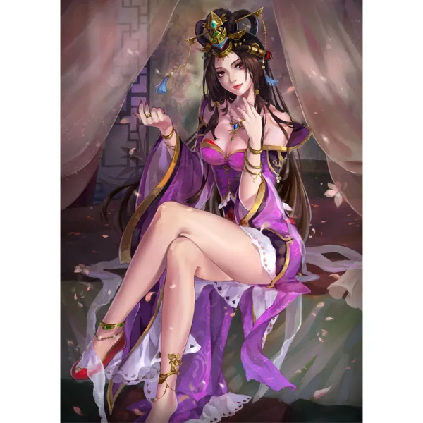 NS Trading (글로벌트래이딩) 삼국살 무테 상차림 무장 옛 그림을 그렸다 담비매미 사마의 전속 맟춤제작 그테이블, 눈살을 찌푸리다 웃음 라이트 -채 부 맟춤제작 상차림