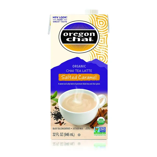 Oregon Chai Chai tea latte(차이티 라떼) Concentrate Salted Caramel 32온스 Box (팩, 선택, 상세설명참조