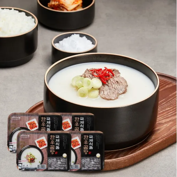 [국제식품] 한우곰탕 1kgx4팩 총 4kg/한우사골 고기포함, 없음