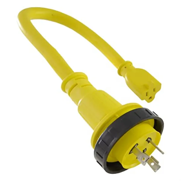 EOM Marine Shore 떠꺼머리 어댑터 코드 30 Amp Shore Male 플러그-1 [No Led Indicator] - E0256001TNQ95C7, No Led Indicator, No Led Indicator