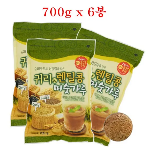 송림식품 귀리미숫가루 렌틸콩 귀리선식 아침선식 아침대용식 식사대용 간편식 한끼식사 700g 6봉, 단일상품