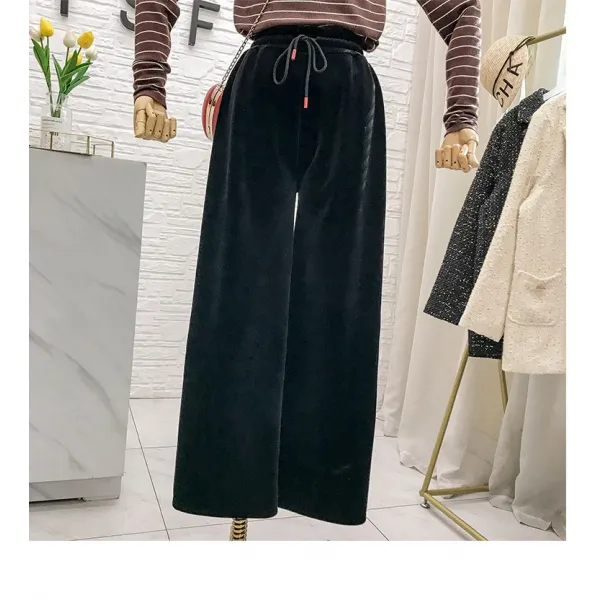 가심비 여성 벨벳 와이드 레그 면바지밴딩팬츠 바지 gg022n121007