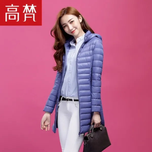 [해외]여성상의 > 캐쥬얼 점퍼/자켓 여성 캐쥬얼점퍼 / 아우터 Clover 2015 winter new brand of ultra-thin hooded down jacket Girls long paragraph K