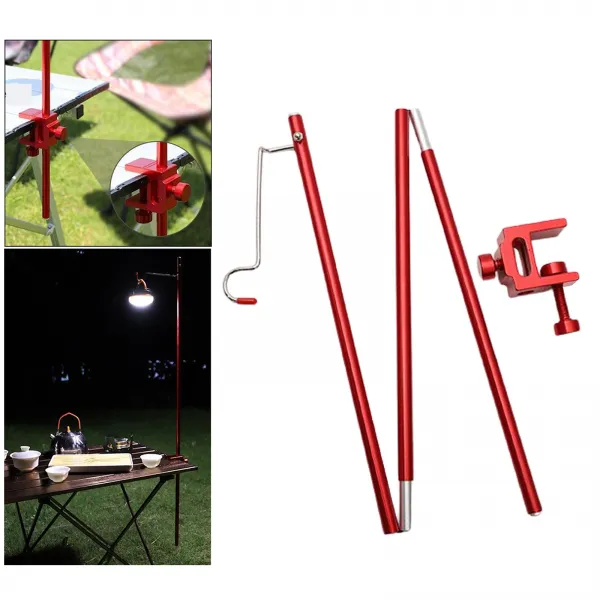 Royalways 피크닉 블랙 야외 정원 캠핑 램프 포스트 극 라이트급 고정 풀딩 검은