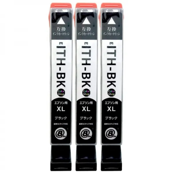 엡손 ITH-(BK/블랙)×3 3개 세트 『 EPSON』 호환 잉크 카트리지 잔량 검지 기능부(IC칩자)『 납득의 안전, 1