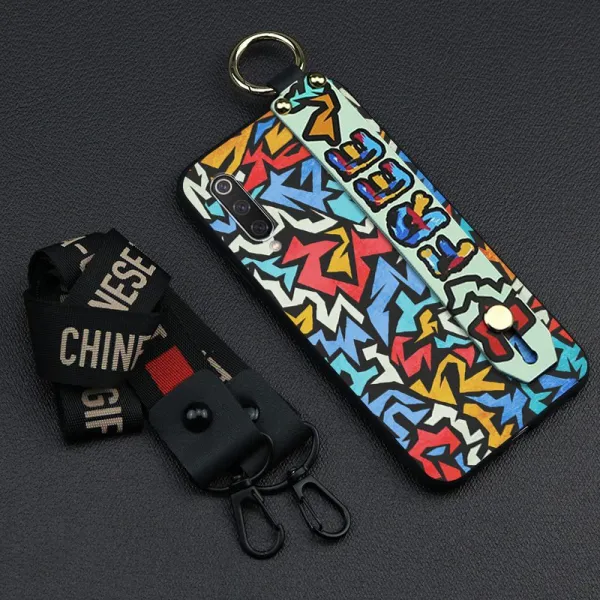 휴대폰메탈케이스 트렌디한브랜드 남성 샤오미 9Pro밴드 핸드폰케이스 목걸이 낙서 애니메이션 지지대 유행