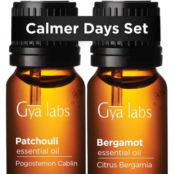 파출 리 에센셜 오일 & 베르가못 에센셜 오일-Gya Labs Calmer Days Set For Meditation & Uplift Mood-100 % Pure Therapeuti, 단일옵션