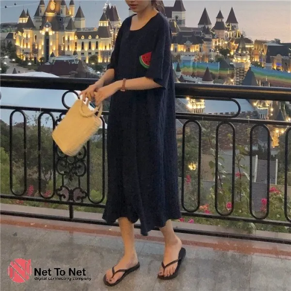 넷투넷 여성 여자 여름 러블리 큐티 골지 롱 원피스 딸기 파인애플 수박 캐쥬얼원피스 594077389031