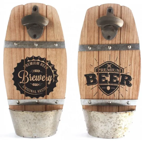 캡 캐처 홈 바 액세서리 디자인 이목벽 장착 맥주 배럴 통 병 오프너