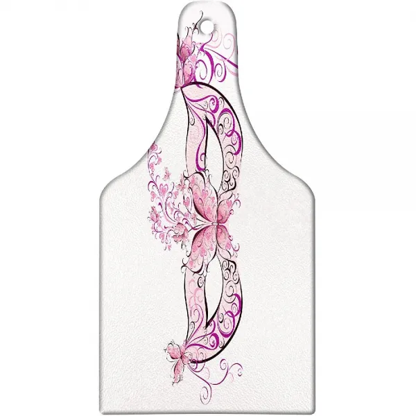 Lunarable 무도회 이탈리아 판타지 꽃 디자인 아트 프린트 장식 강화 유리의 및 이사회 봉사 와인 병 모양 상세페이지참조