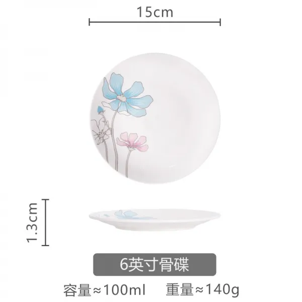 6인치 뼛속까지 토함 헤드 쓰레기 플랫그릇 콤비네이션 중국식 심플 도자기 골반을 담아 식사하다, 연못 지 연연함 6인치 골반
