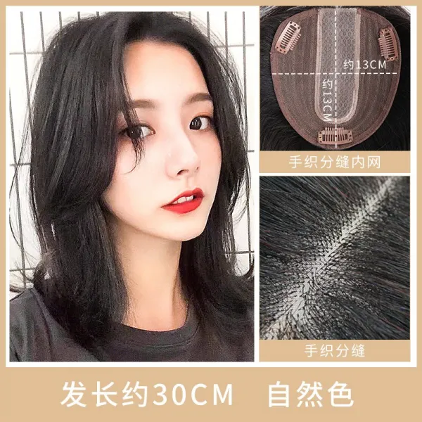 그물레드 팔자 앞머리 가발 여자 정수리 헤어 자연 3d 프렌치 증발량 볼륨, 1, 가르마 프렌치볼퓸 앞머리 내추럴 색깔