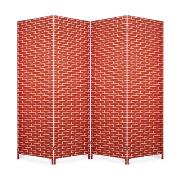 에코팩토리 인테리어 파티션 핸드메이드 라탄 칸막이 공간분리, [E-특대형]180x200cm브릭:레드