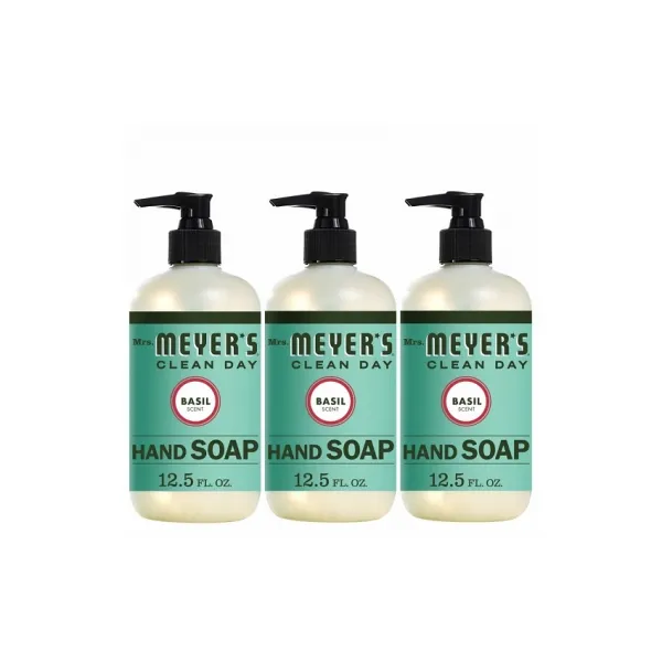 Mrs. Meyers Clean Day 리퀴드 핸드 소프 Basil Scent 3 팩 12.5 fl oz, 3개