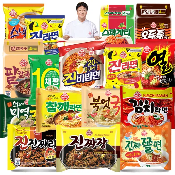  Rj쇼핑 오뚜기 인기 봉지라면 진짬뽕 진라면 외 20종 2팩씩 골라담기 01.김치라면멀티 120gx4 X 2팩