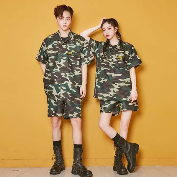 할로윈의상 개구리군복반팔세트 군복반티 군인반티